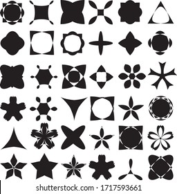 Set of Black Logo Design Template. Icons isolated on white background.