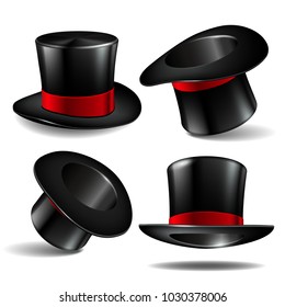 Magic top hat or high hat line art icon for apps and websites Stock Vector