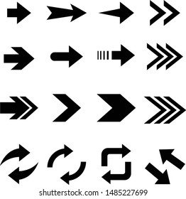Set of black Mark. Arrow icon. Arrow vector icon. Arrow. Arrows vector collection