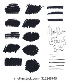 Set Of Black Marker Stains