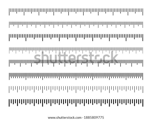 Set Black Measuring Scale Marking Ruler Stock Vector (Royalty Free ...