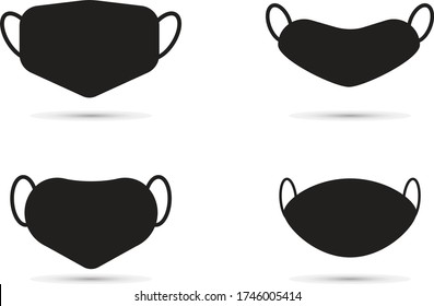 Set of Black Medical Mask with a symbol of coronavirus covid-19 background protect against infection set of face mask
Icon 