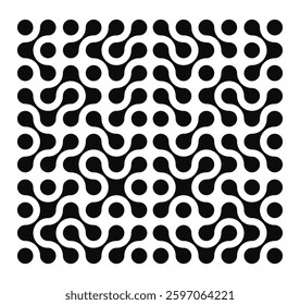 Set black metaballs isolated on a white background. Modern contemporary geometric shapes and elements. Vector illustration