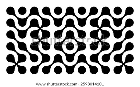 Set black metaballs isolated on a white background. Modern contemporary geometric shapes and elements. Vector illustration