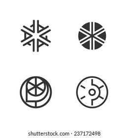 Set of black minimalistic logos