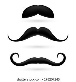 A set of black moustache on white.