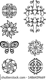 Set black nature logo, environment logo , ecology logo template designs 