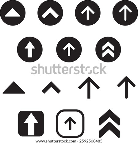 set of black navigation arrow icon, arrow, chevron, right, left, down up