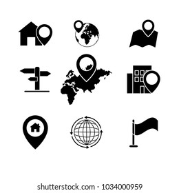 Set black navigation pinpointer icons