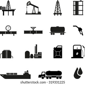 Set of black oil icons