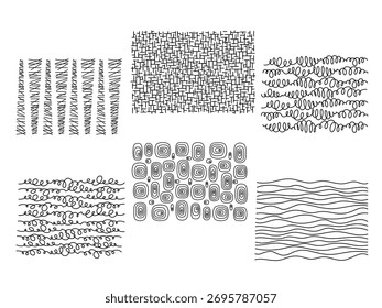 Satz von schwarzen auf weißen linearen Texturen.