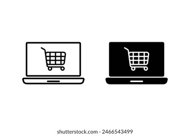 Icono de compras en línea en estilo plano de moda aislado en el diseño de Sitio web de fondo blanco, logotipo, App, UI. Ilustración vectorial, EPS10.