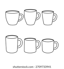 Conjunto de tazas de contorno negro