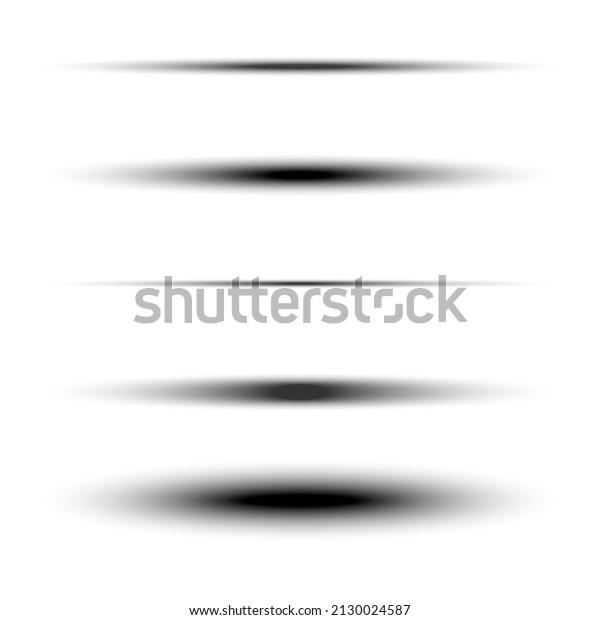 Set of black oval shadow for tab
dividers. Vector collection isolated on white
background.