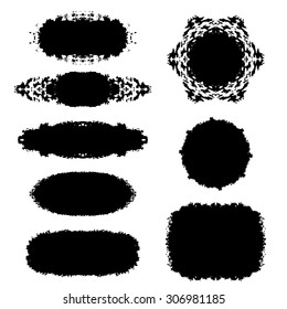 Set of black paint abstract backgrounds.Grunge vector texture.Banner templates.