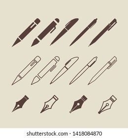 Set of black paint icons, illustration