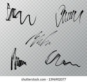 Set of black paint, ink brush strokes, brushes, lines. Dirty artistic design elements, boxes, frames for text.