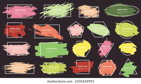 Set of black paint, ink brush strokes, brushes, lines. Vector of paint and stain, shape of ink dirty, grunge. Colored paintbrush, brush strokes templates