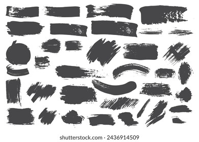 Set of black paint  ink brush strokes  brushes  lines. vector elements