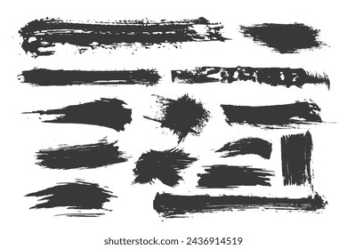 Set of black paint  ink brush strokes  brushes  lines. vector elements
