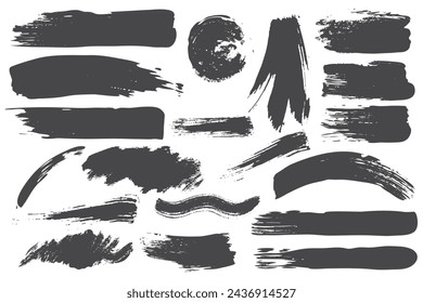 Set of black paint  ink brush strokes  brushes  lines. vector elements