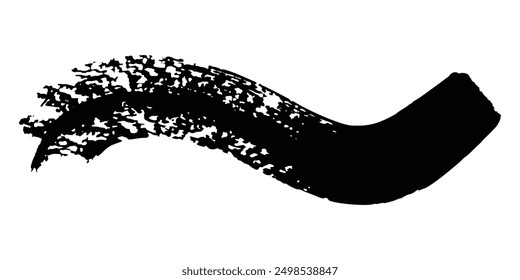  Set of black paint, ink brush strokes. modern