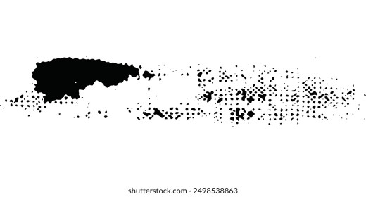  Set of black paint, ink brush strokes. modern
