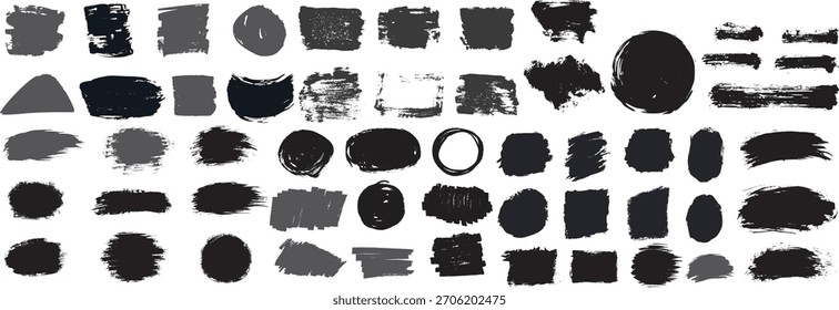 Conjunto de pincéis de tinta preta pincéis pincéis linhas. elementos vetoriais

