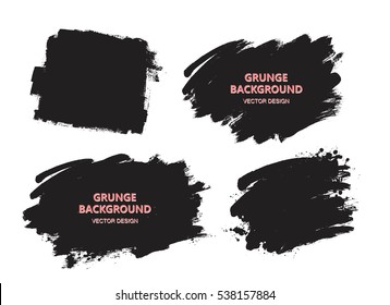 Set of black paint, ink brush strokes, brushes, lines. Dirty artistic design elements, boxes, frames for text.  - Shutterstock ID 538157884