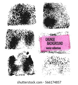 Set of black paint, ink brush strokes, brushes, lines. Dirty artistic design elements, boxes, frames for text.