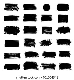 Set Black Paint Ink Brush Strokes Stock Vector (Royalty Free) 701304541 ...