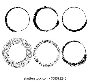 Set of black paint, ink brush strokes, brushes, lines. Dirty artistic design elements.Texture text box set Hand drawn banner, label, frame shapes Black textured design elements. Grungy scratch effect.