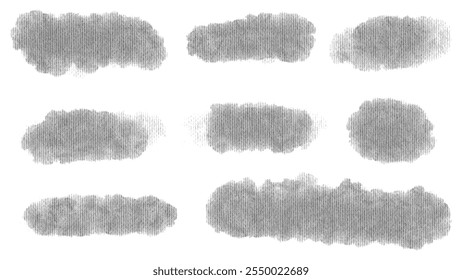 Set of black paint, ink, grunge, dirty brush strokes. vector.