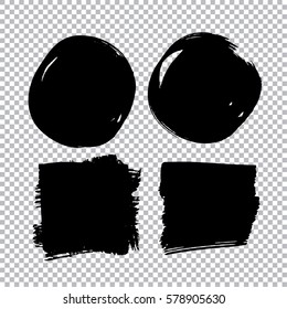 Set of black paint, ink, grunge, dirty brush strokes. vector illustration

