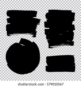 Set of black paint, ink, grunge, dirty brush strokes. vector illustration

