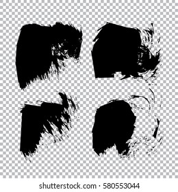 Set of black paint, ink, grunge, dirty brush strokes. vector illustration