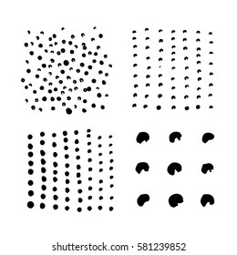 Set of black paint, ink, grunge, dirty brush strokes. vector illustration