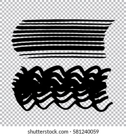Set of black paint, ink, grunge, dirty brush strokes. vector illustration