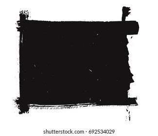 Set of black paint, ink, grunge, dirty brush frames