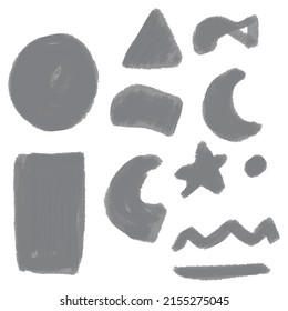 Set of black pencil brush shapes element. vector illustration 