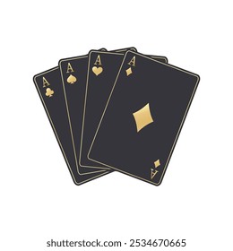 Set of black poker cards