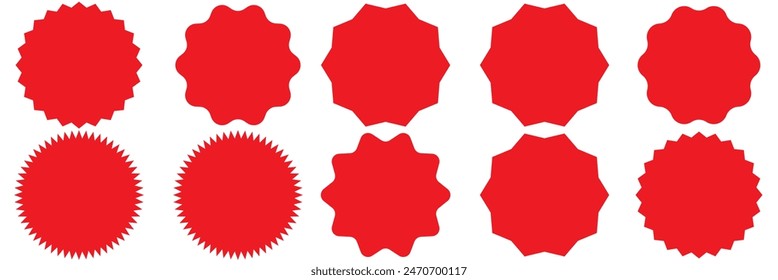 Set of black price sticker, sale or discount sticker, sunburst badges icon. Special offer price tag. Flat vector illustration isolated on white background.11:11
