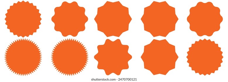Set of black price sticker, sale or discount sticker, sunburst badges icon. Special offer price tag. Flat vector illustration isolated on white background.11:11