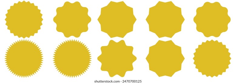 Set of black price sticker, sale or discount sticker, sunburst badges icon. Special offer price tag. Flat vector illustration isolated on white background.11:11