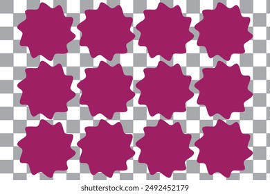 Set of black price sticker, sale or discount sticker, sunburst badges icon. Star shape with different number of rays. Special offer price tag. Starbrust collection. Isolated on white background