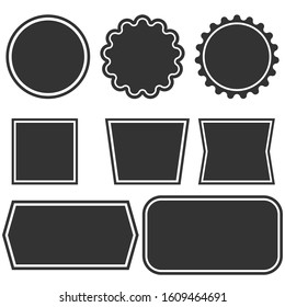 Set of black product labels , Vector illustration.