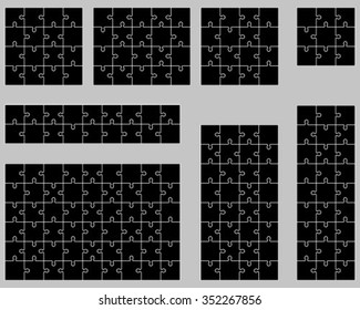Set of black puzzles, vector