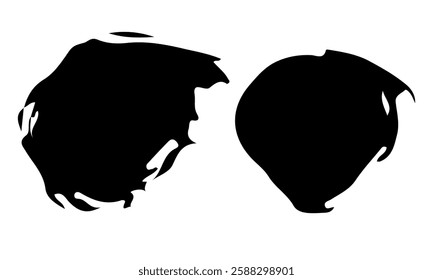 Set of Black random brush strokes. On transparent white background. Good for design combinations on banners and flyers