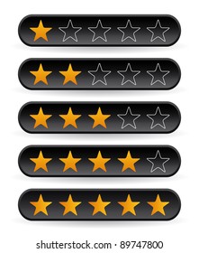 set of black rating stars