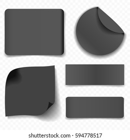 Set of black realistic sale paper banners or stickers